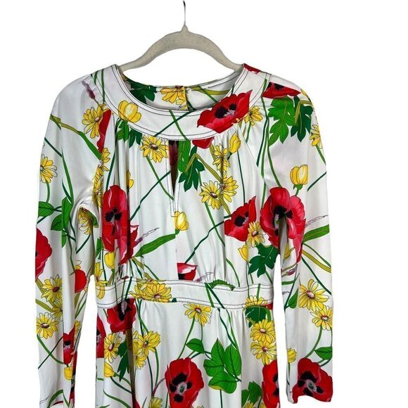 Vintage 1970’s Sunshine Alley Bright Floral Fit & Flare Dress - Picture 5 of 12